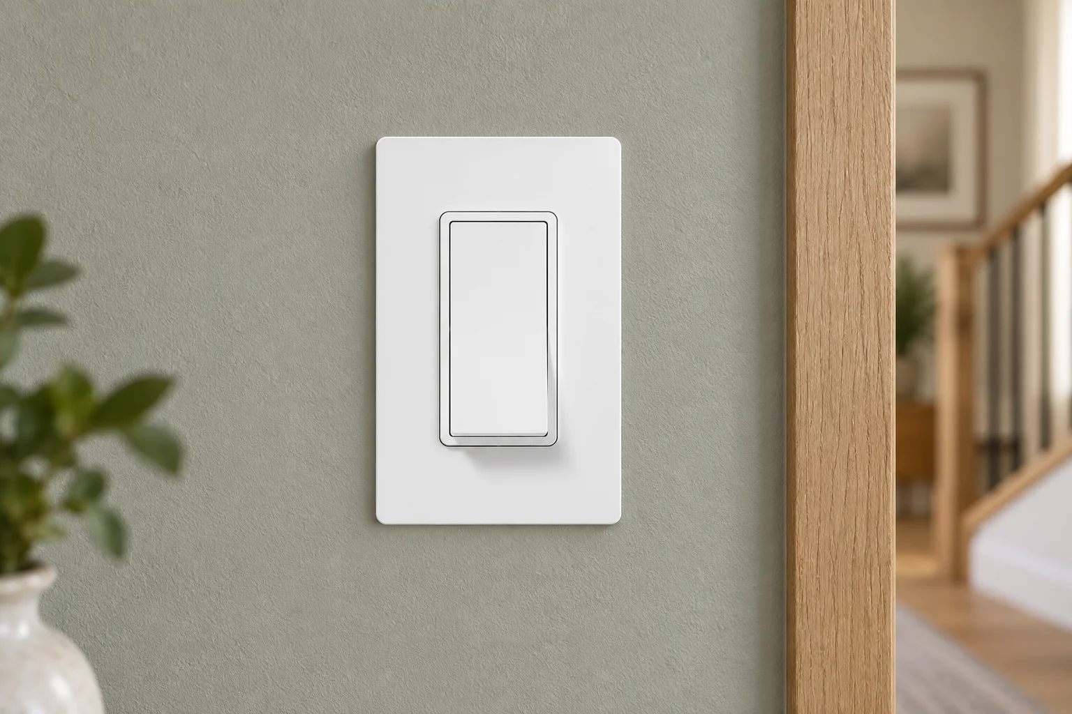 Lighting Switches, illustrative installation at a hallway entrance